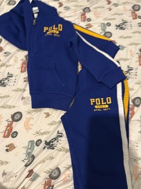 Polo Sport Royal Blue Track Set with Yellow Trim